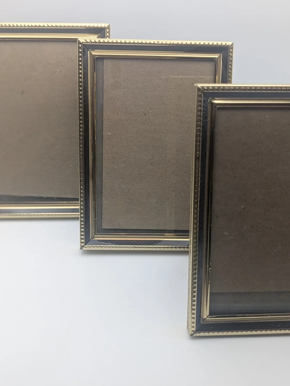 Gold Brass Tone Picture Frames (Set Of 3) 3.5×5